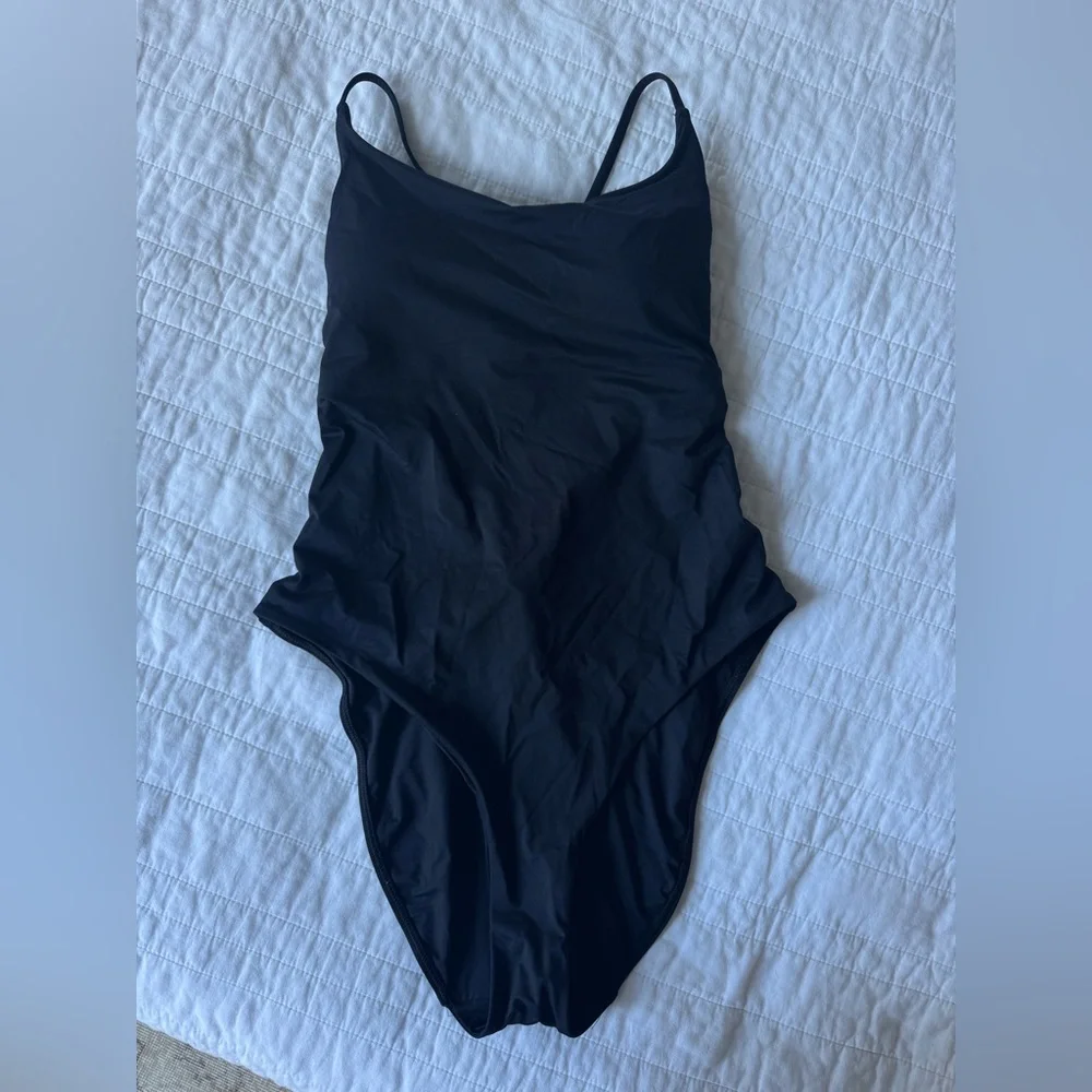 Everlane Black Scoop Neck Bathing Suit - Picture 2 of 4